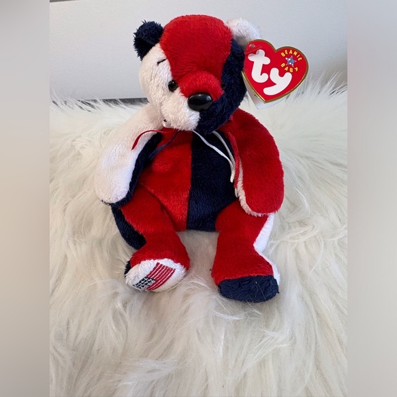 Ty Beanie Baby Patriotic Bear in Red, White, and Blue - Picture 7 of 8
